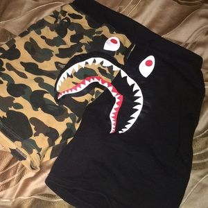 Bape Shorts Half Yellow Camo